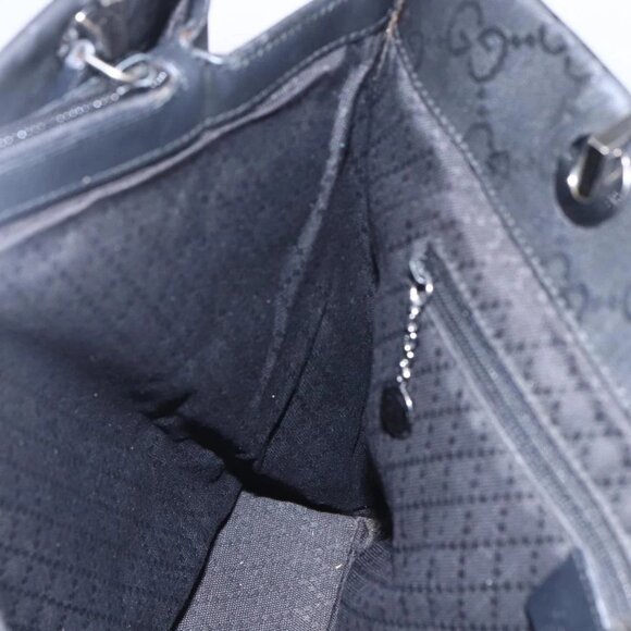 GUCCI Bamboo GG Canvas Hand Bag Black Silver 002 1010 3754 Auth 154446 - Picture 12 of 16